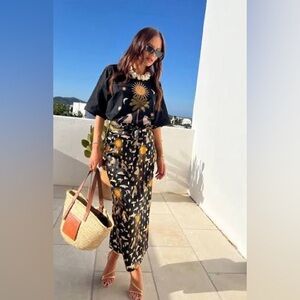 Never Fully Dressed Jaspre wrap midi skirt and top SET in Running Wild